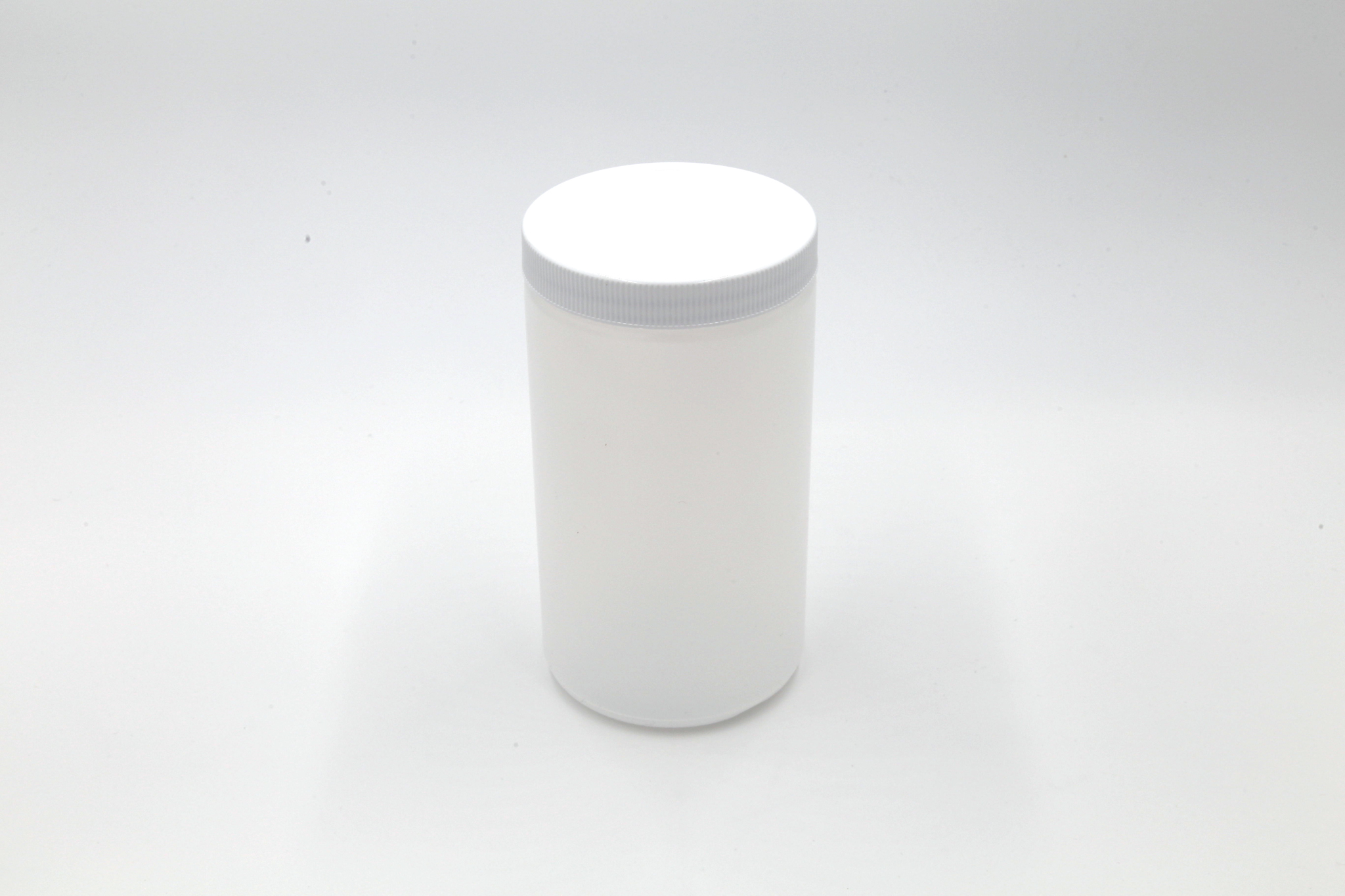 1 quart plastic jar on white background