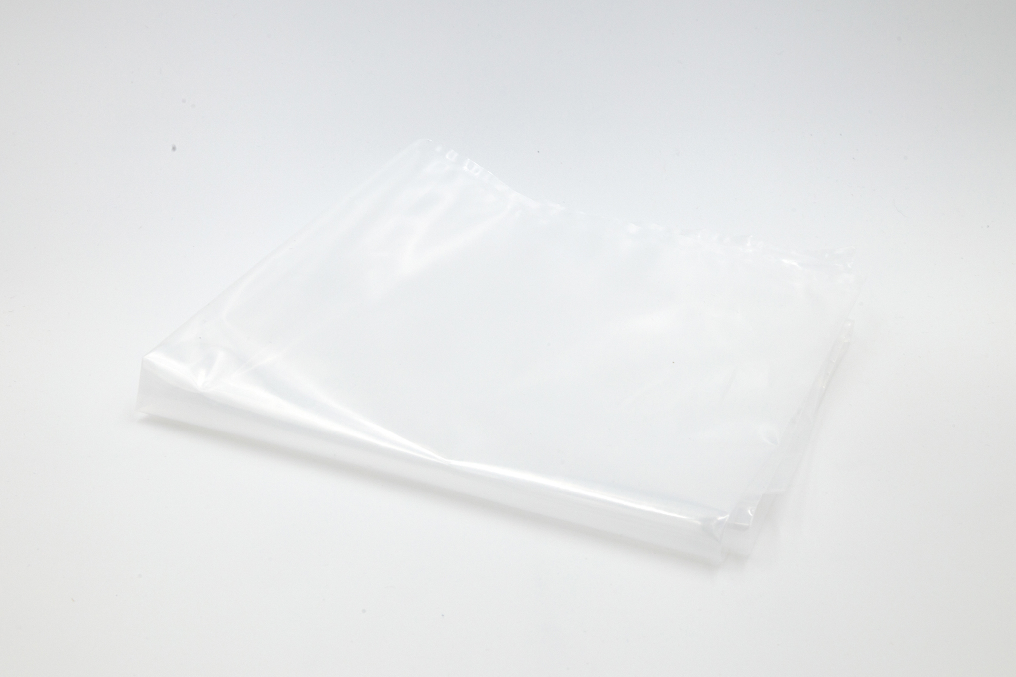 Clear plastic bag on white background