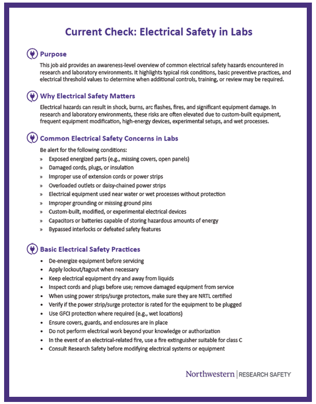 Thumbnail of electrical safety guide